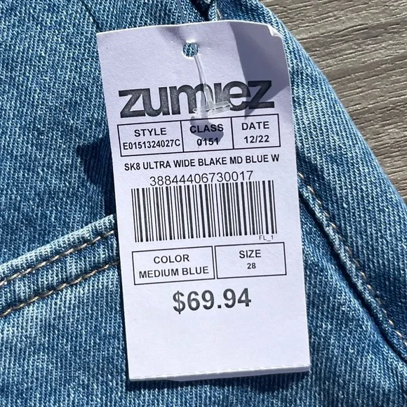 Empyre; Unwind; Iconic Ultra Wide Leg; 'Blake'; Medium Blue Jeans; NWT; 28W - Picture 10 of 11